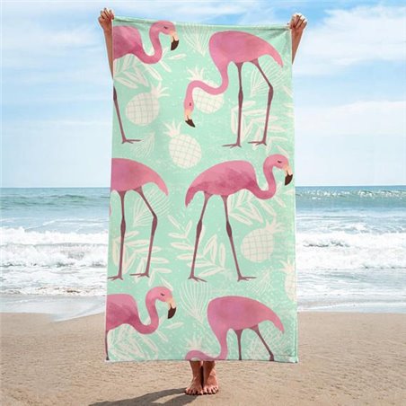 Ręcznik plażowy prostokątny mały 170x90 Flamingi REC46WZ9