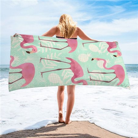 Ręcznik plażowy prostokątny mały 150x70 Flamingi REC45WZ9