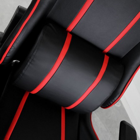 Fotel gamingowy Raptor - X obrotowy biurowy czarny z czerwonymi paskami KO10X