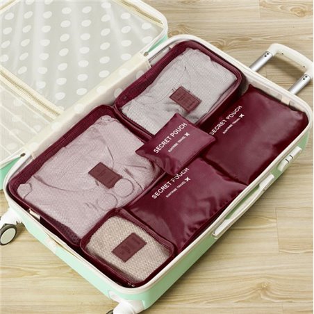 SET OF 6 PACKETS OF ORGANIZERS FOR A SUITCASE - BORDO KS20BOR