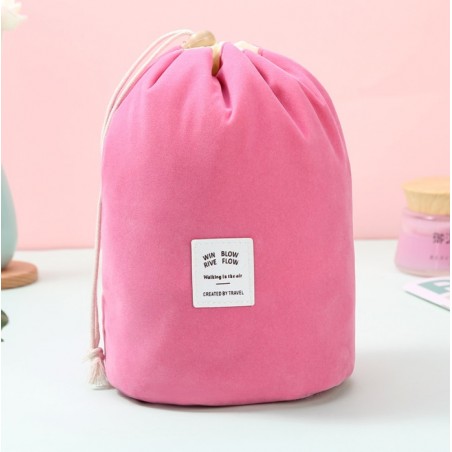 Organizer for cosmetics, travel toiletry bag, dark pink bag - KS2R