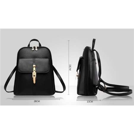 Backpack with a gold clasp - black PL28CZ