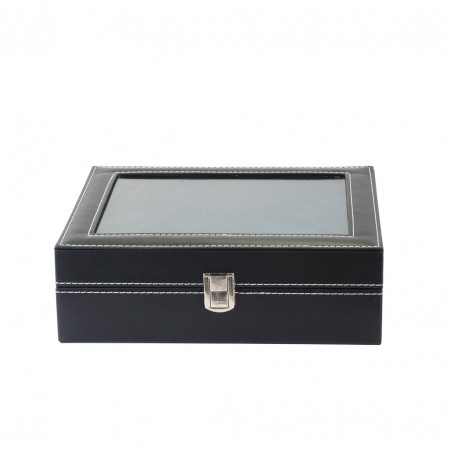 Szkatułka pudełko na 10 zegarków czarne wnętrze PD134