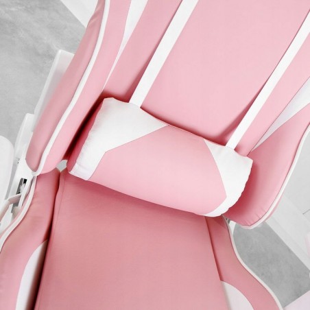 Fotel gamingowy Raptor - X obrotowy biurowy różowy z białymi paskami KO10R
