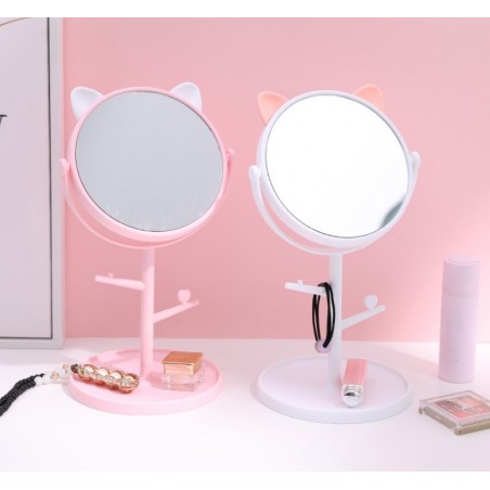 Lusterko kosmetyczne stojące różowe Kotek L3R