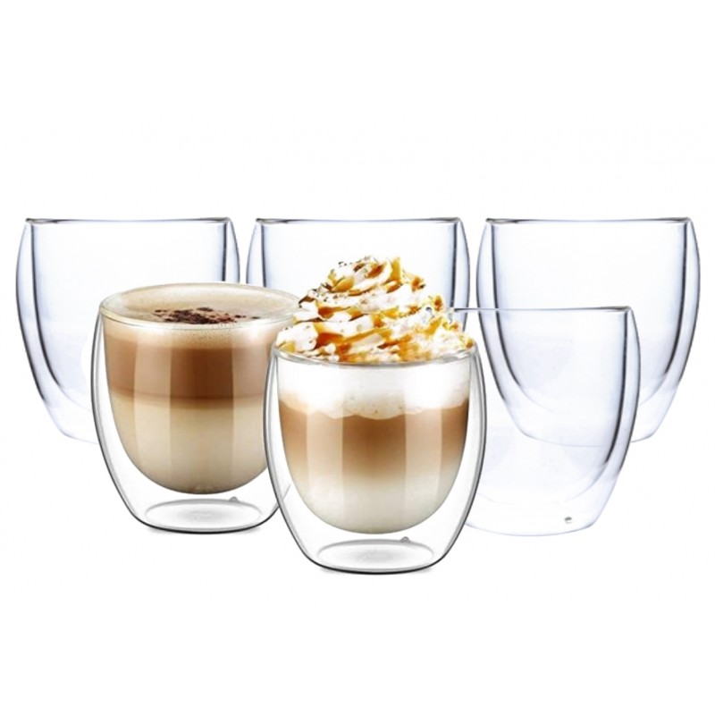 Szklanki termiczne 250 ml do Kawy Latte zestaw 6SZT SZK05