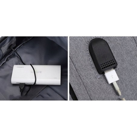 Plecak sportowy USB szary PL150WZ2