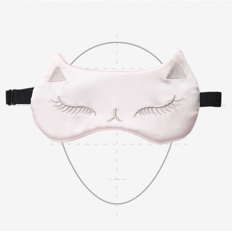 Maska do spania kot czerwień satynowa ozdobna OPK01CZE
