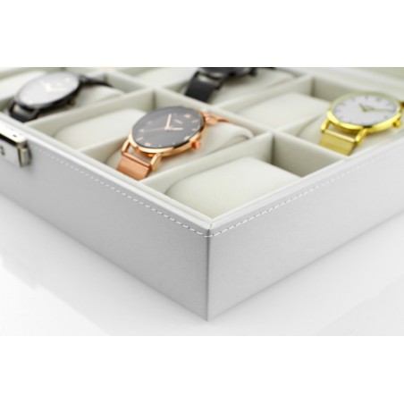 Szkatułka pudełko na 12 zegarków biała PD98