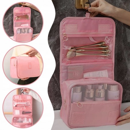 Organizer, makeup bag folding pink KS86