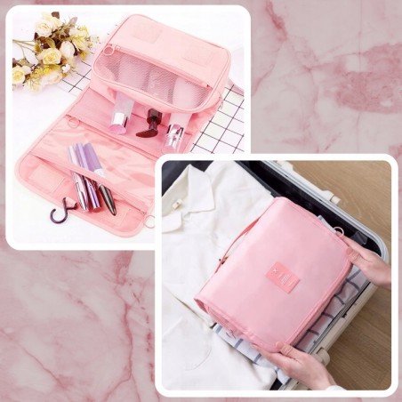 Organizer, makeup bag folding pink KS86