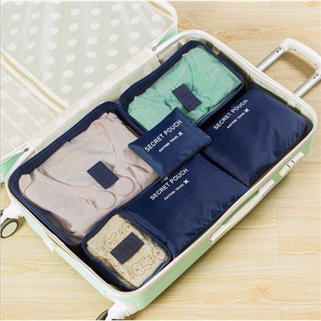 SET OF 6 PACKS OF ORGANIZERS FOR A SUITCASE - NAVY KS20GRAN