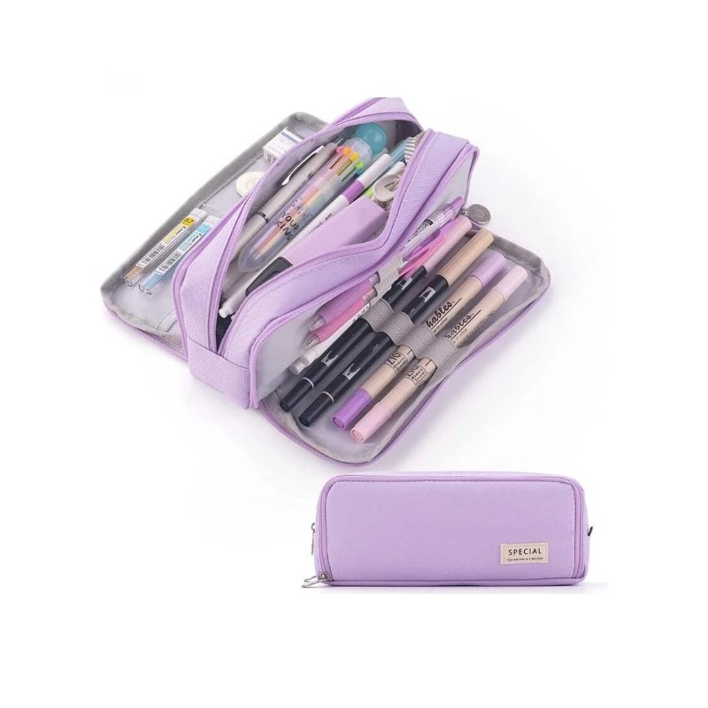 LARGE MULTIFUNCTIONAL CASE PADDLE WITH THREE COMPARTMENTS PURPLE PR01FIO