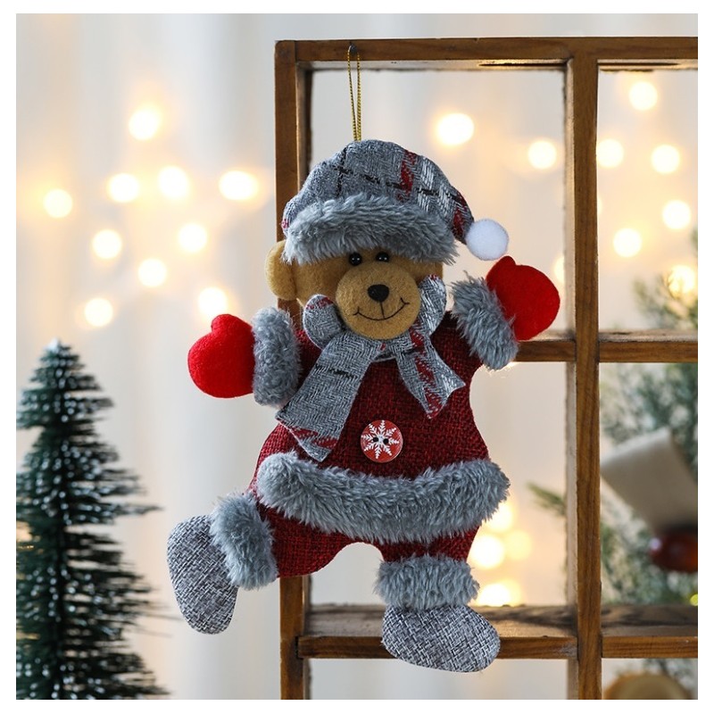 Teddy bear for the Christmas tree hanging 17 cm KSN58