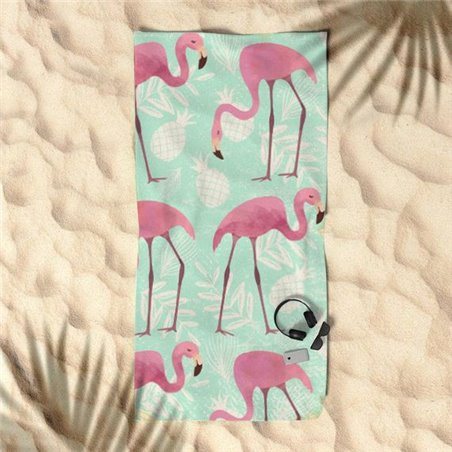 Ręcznik plażowy prostokątny mały 170x90 Flamingi REC46WZ9