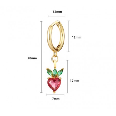 Earrings made of 14k gold-plated stainless steel with crystals, English clasp. fruity 2 pcs. K1547WZ3