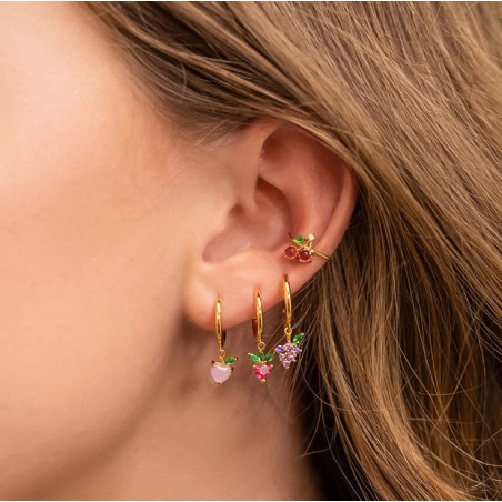 Earrings made of 14k gold-plated stainless steel with crystals, English clasp. fruity 2 pcs.K1547WZ3