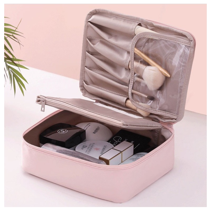 Folding cosmetic case elegant case powder pink KS87