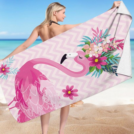 Ręcznik plażowy prostokątny FLAMIG KWIATY 150x70 REC54WZ13