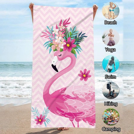 Ręcznik plażowy prostokątny FLAMIG KWIATY 150x70 REC54WZ13