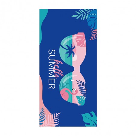 Ręcznik plażowy prostokątny niebieski HELLO SUMMER 150x70 REC54WZ9